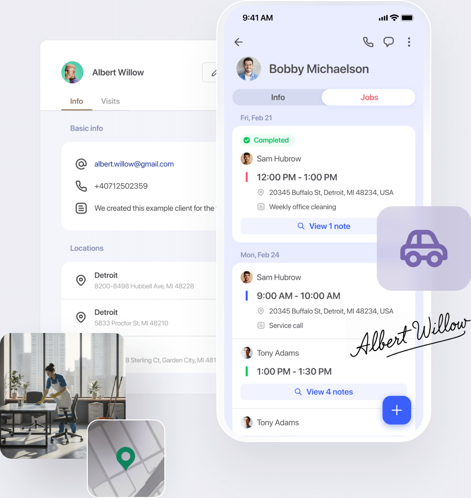 Client history stored securely in the cloud
