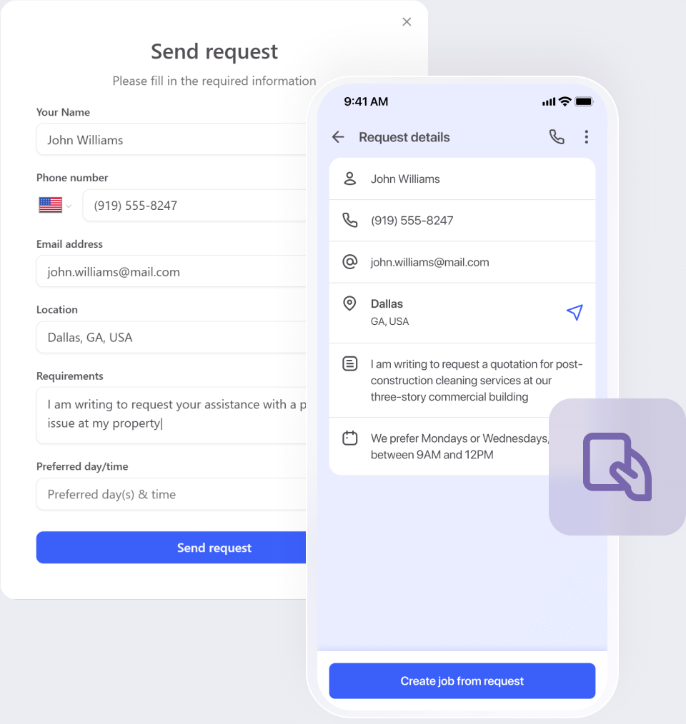 Work requests: streamline cleaning inquiries